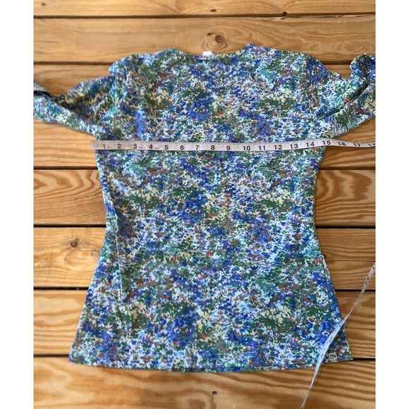 Ava & Lu Floral Long Sleeve Shirt Size Small Women’s Blue - Picture 6 of 7